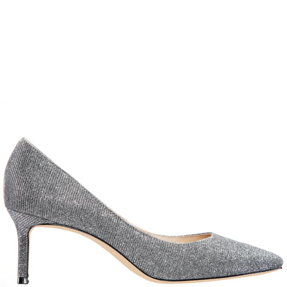 Nina60 Charcoal Metallic Textured Mid-Heel Classic Pump | Nina Shoes