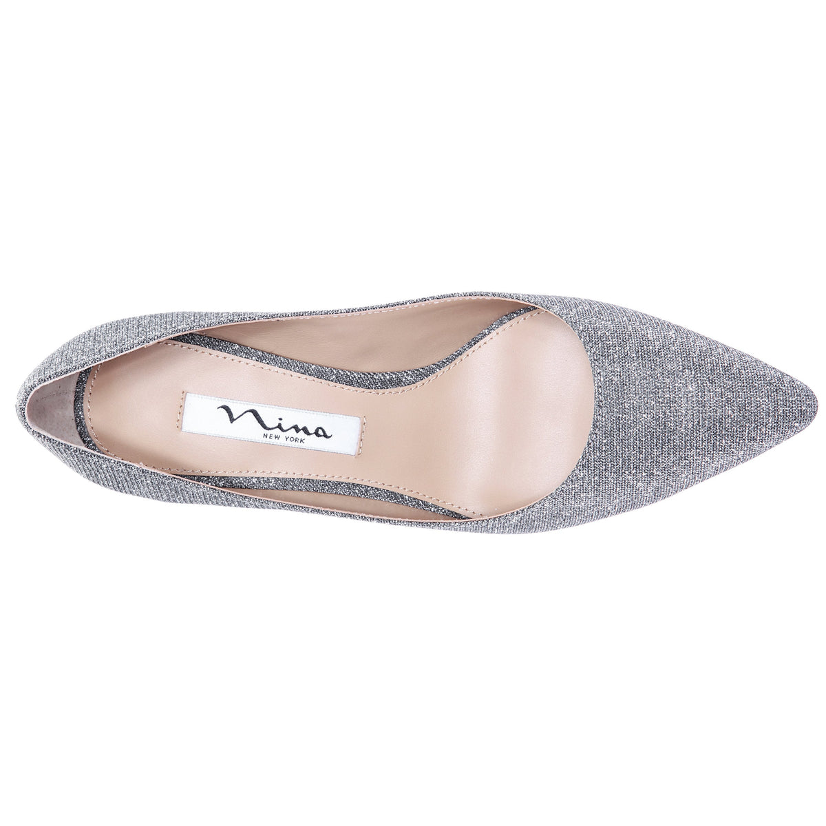 Nina60 Charcoal Metallic Textured Mid-Heel Classic Pump | Nina Shoes
