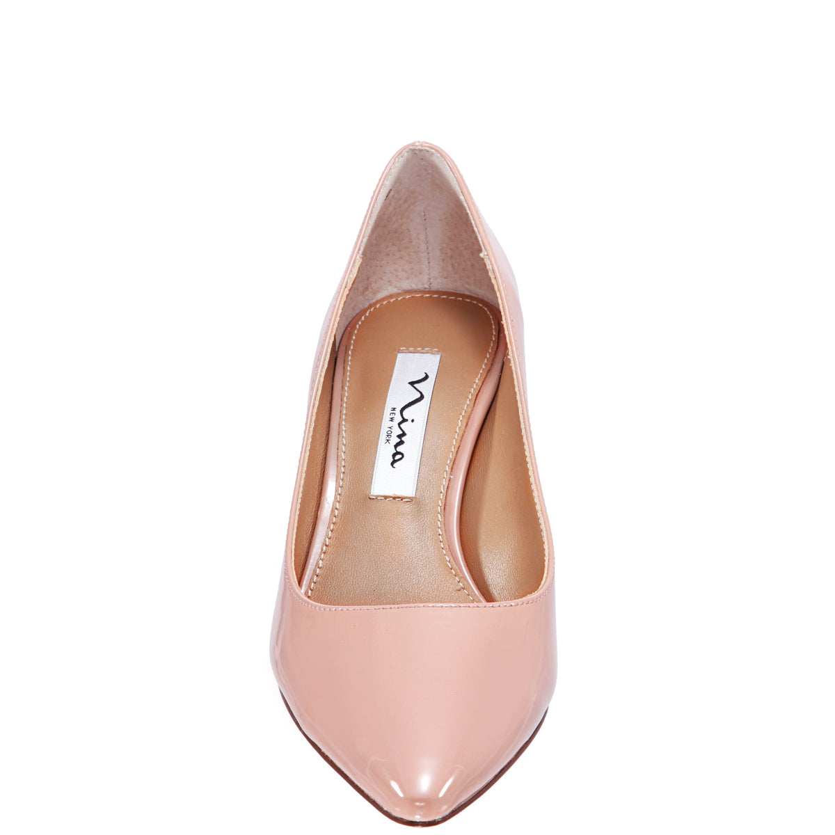Nina60 Rose Nude Patent Leatherette Mid-Heel Classic Pump | Nina Shoes