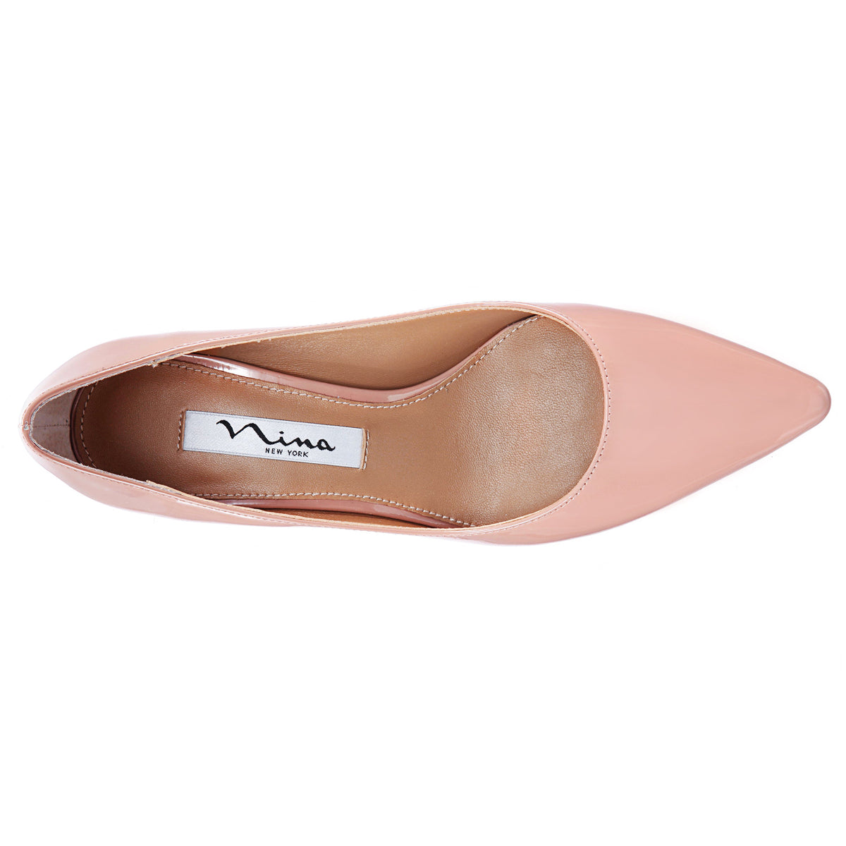 Nina60 Rose Nude Patent Leatherette Mid-Heel Classic Pump | Nina Shoes