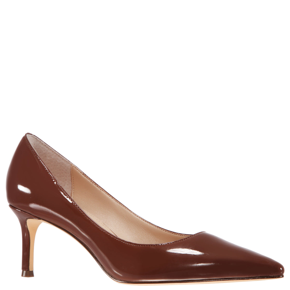 Nina60 Mocha Patent Leatherette Mid-Heel Classic Pump | Nina Shoes