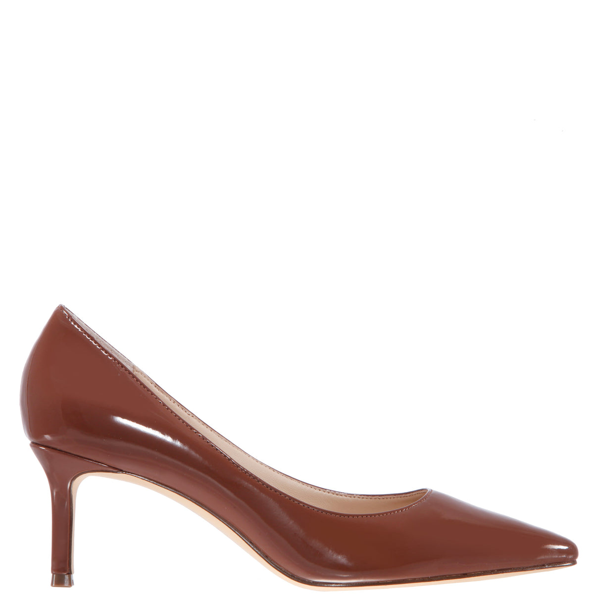 Nina60 Mocha Patent Leatherette Mid-Heel Classic Pump | Nina Shoes