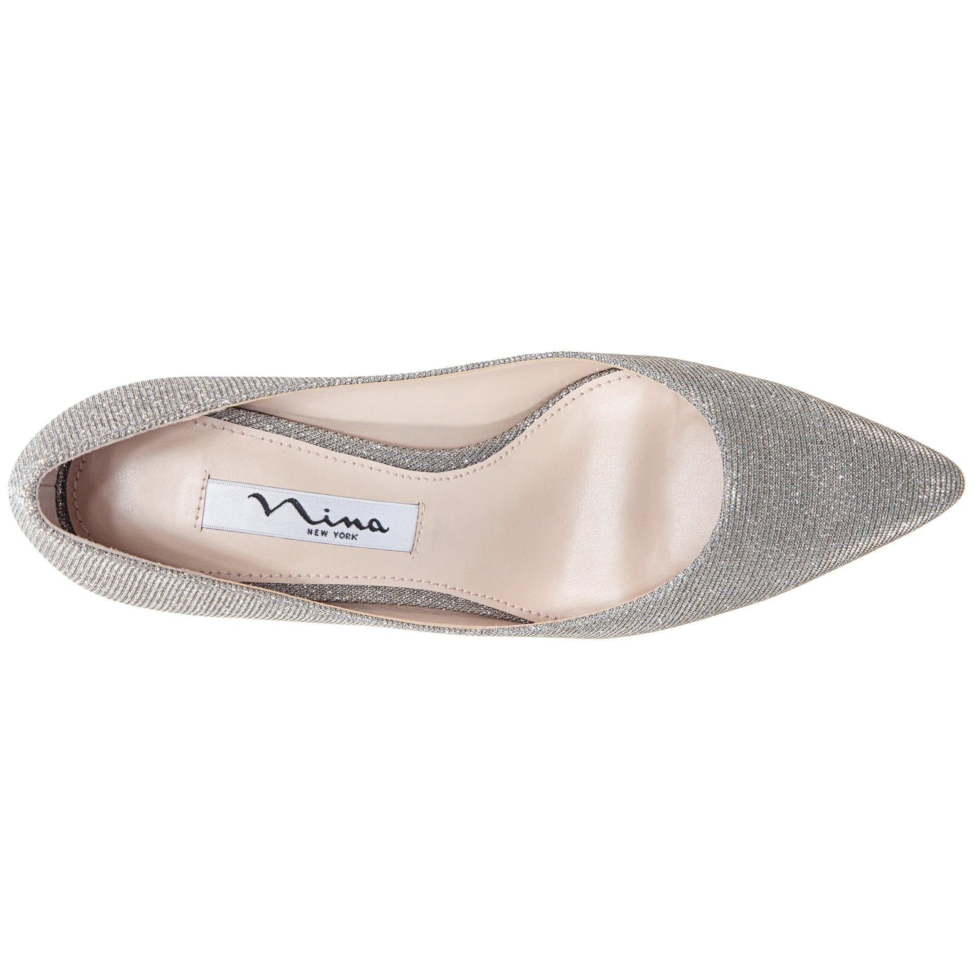 Nina60 Steel Metallic Textured Mid-Heel Classic Pump | Nina Shoes