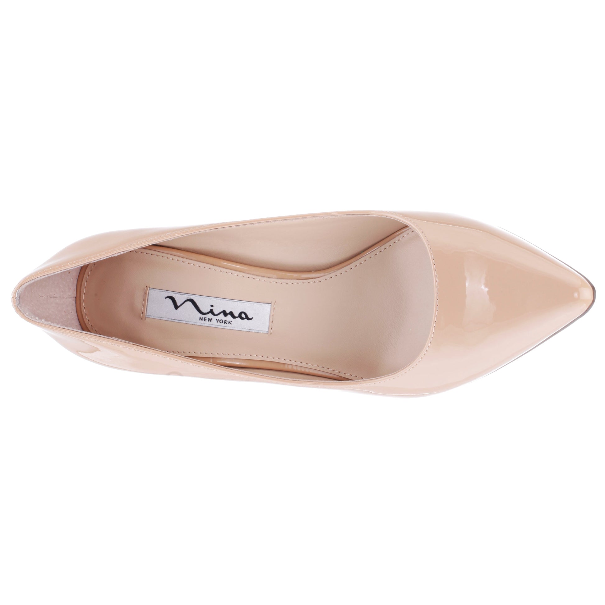 Nina85 Beige Patent Leatherette High-Heel Classic Pump | Nina Shoes