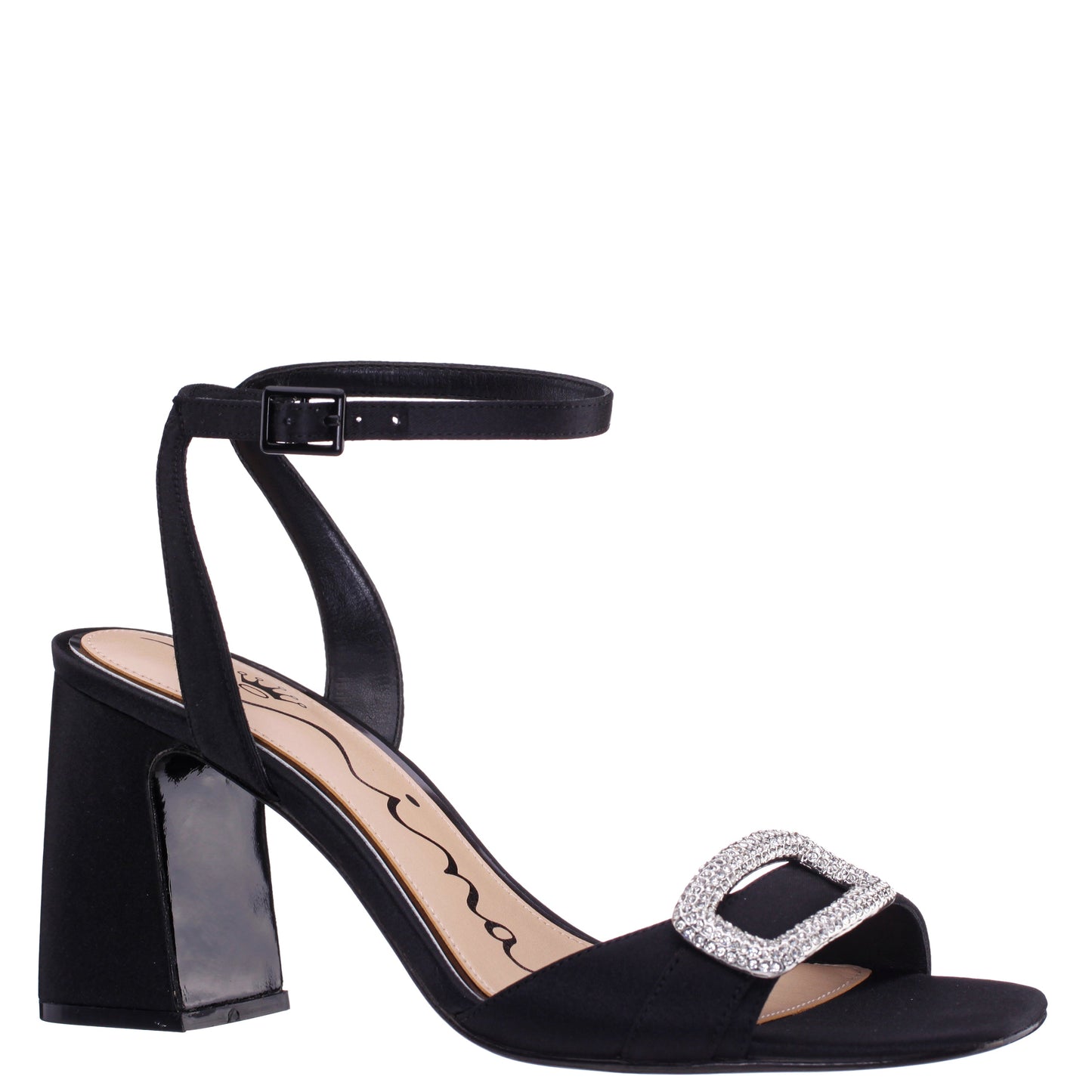 Quenbie Black Sandal Mid-Heel | Nina Shoes