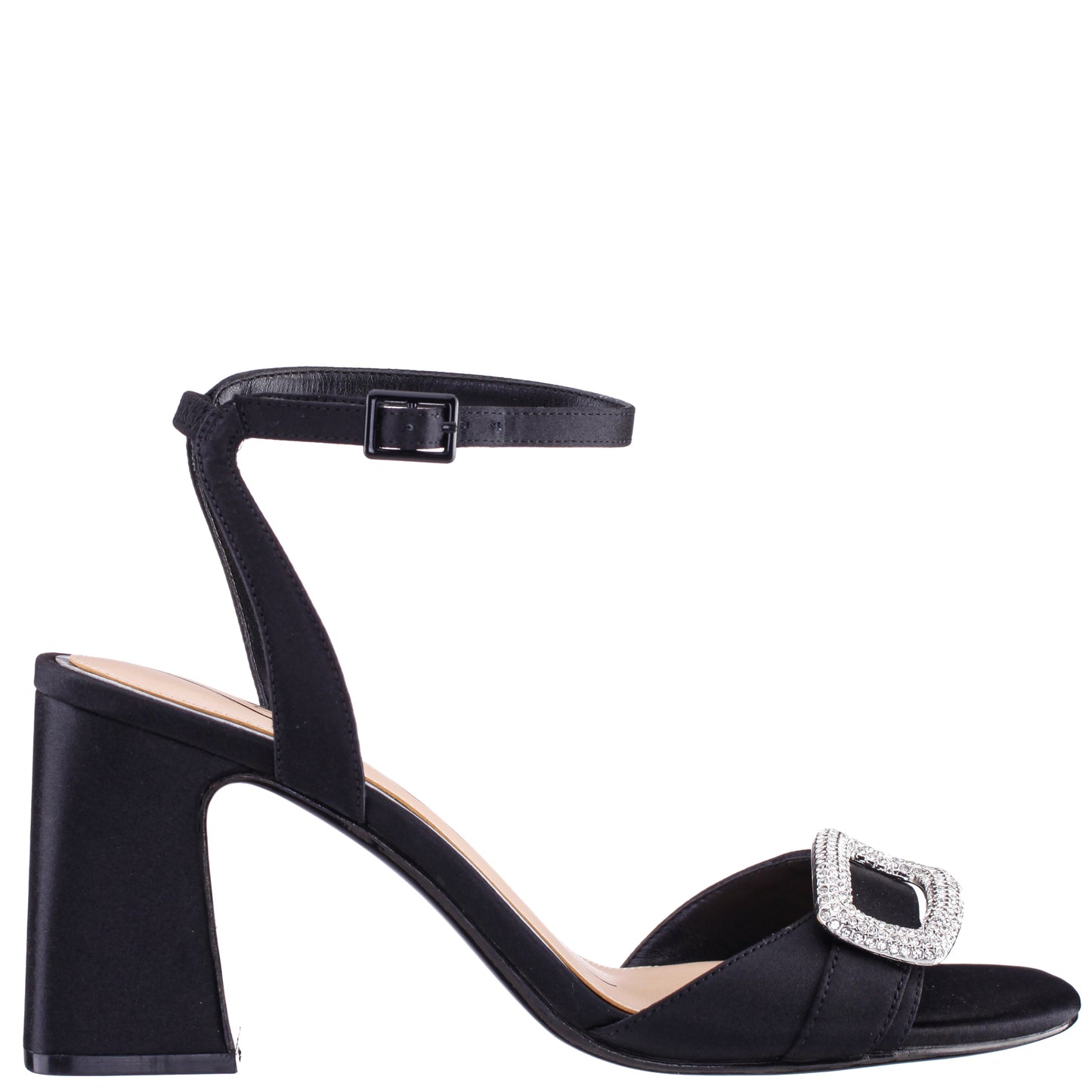 Quenbie Black Sandal Mid-Heel | Nina Shoes