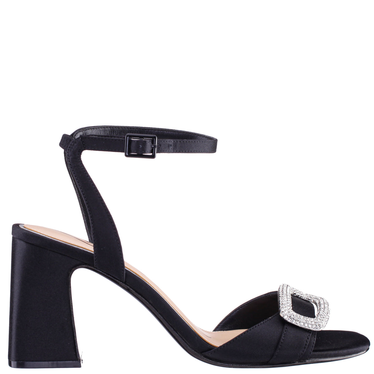 Quenbie Black Sandal Mid-Heel | Nina Shoes