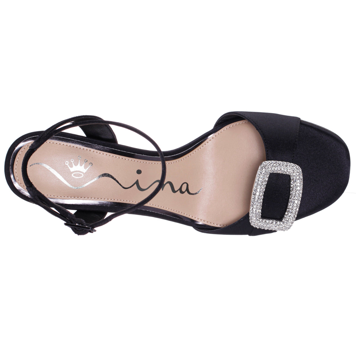 Quenbie Black Sandal Mid-Heel | Nina Shoes