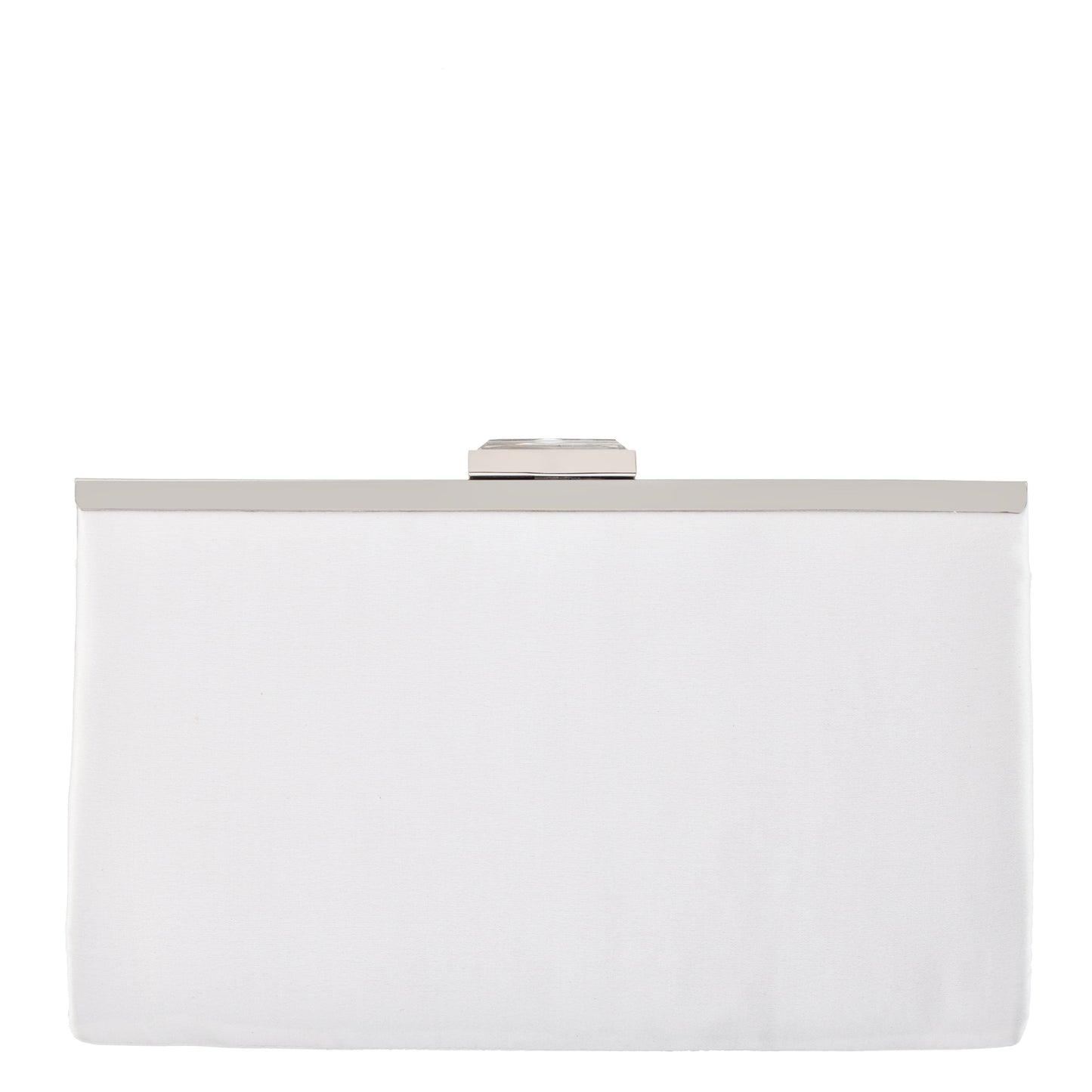 Ophelia White Pleated Satin Frame Clutch | Nina Shoes