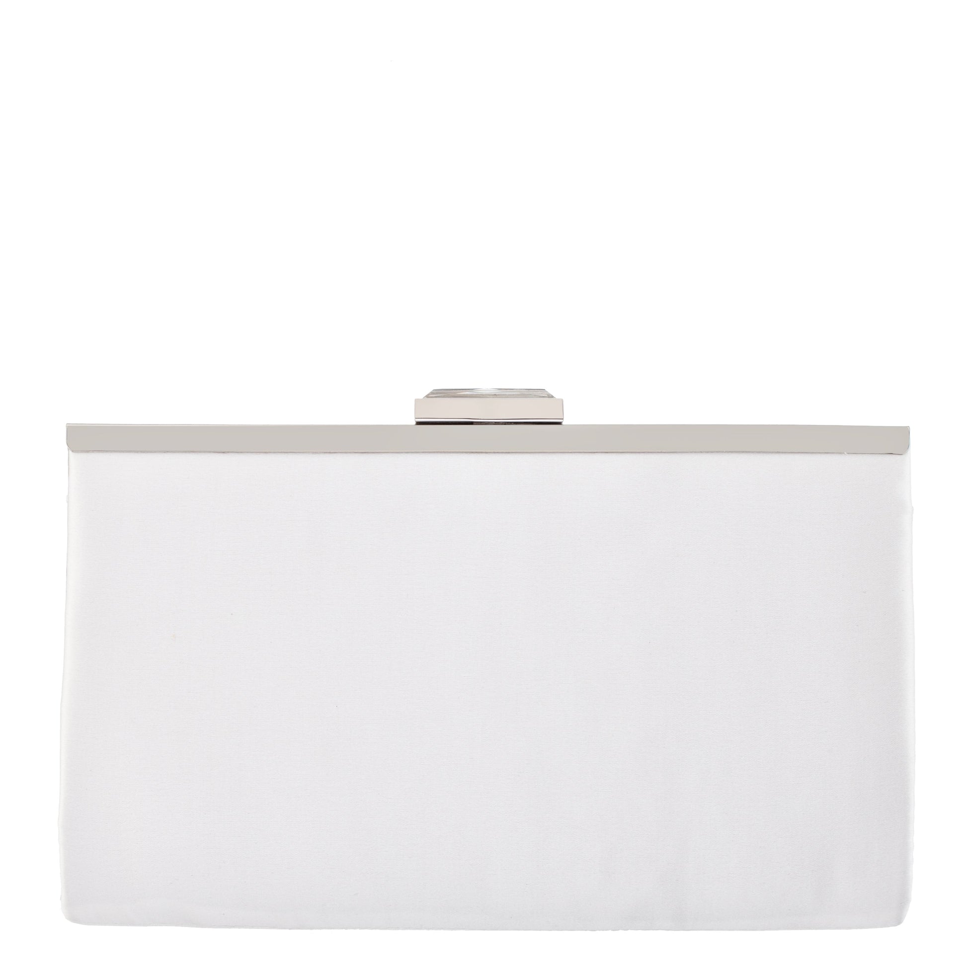 Ophelia White Pleated Satin Frame Clutch | Nina Shoes