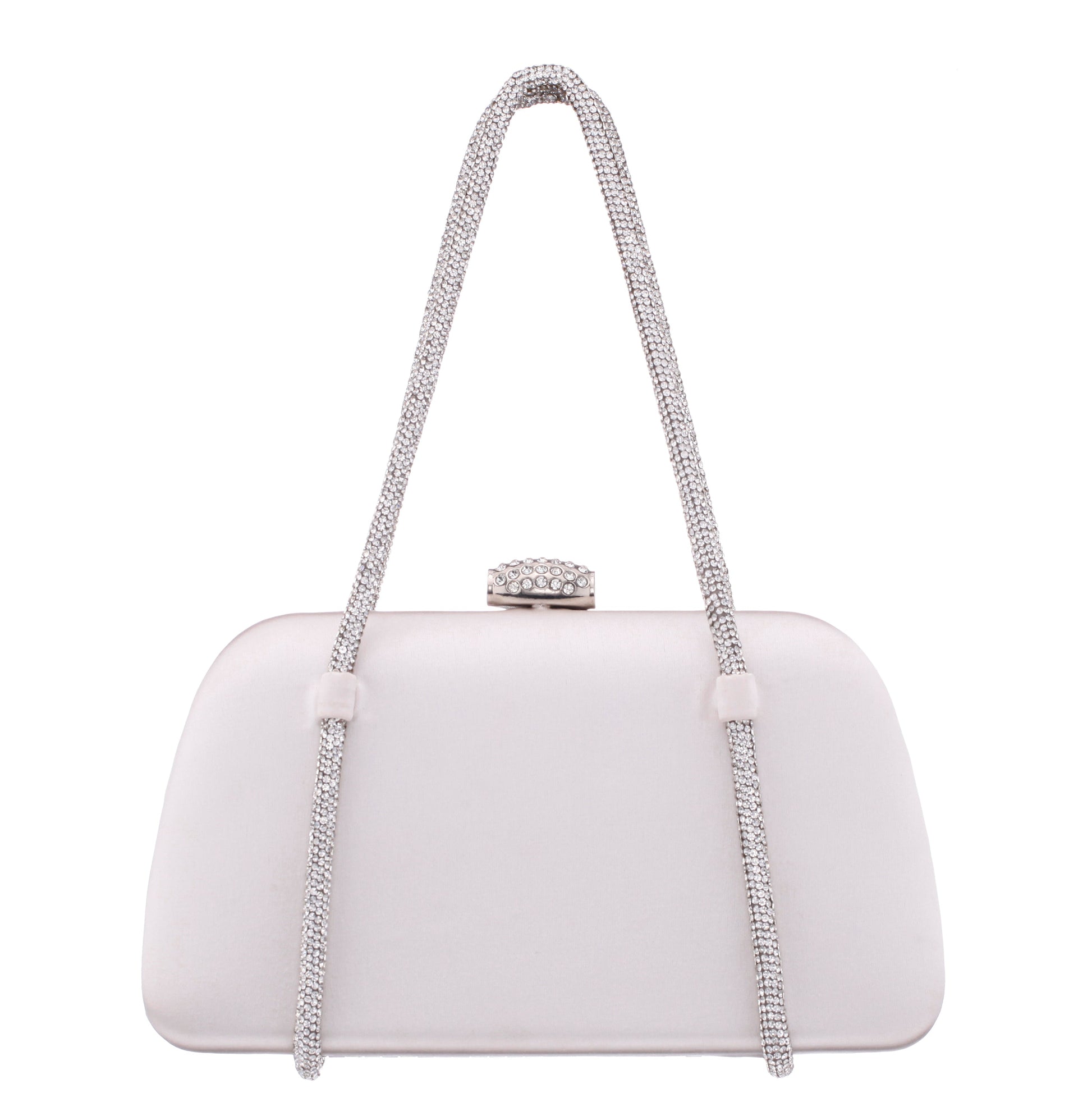 Camara Beige Satin/Glass Crystal Minaudiere | Nina Shoes