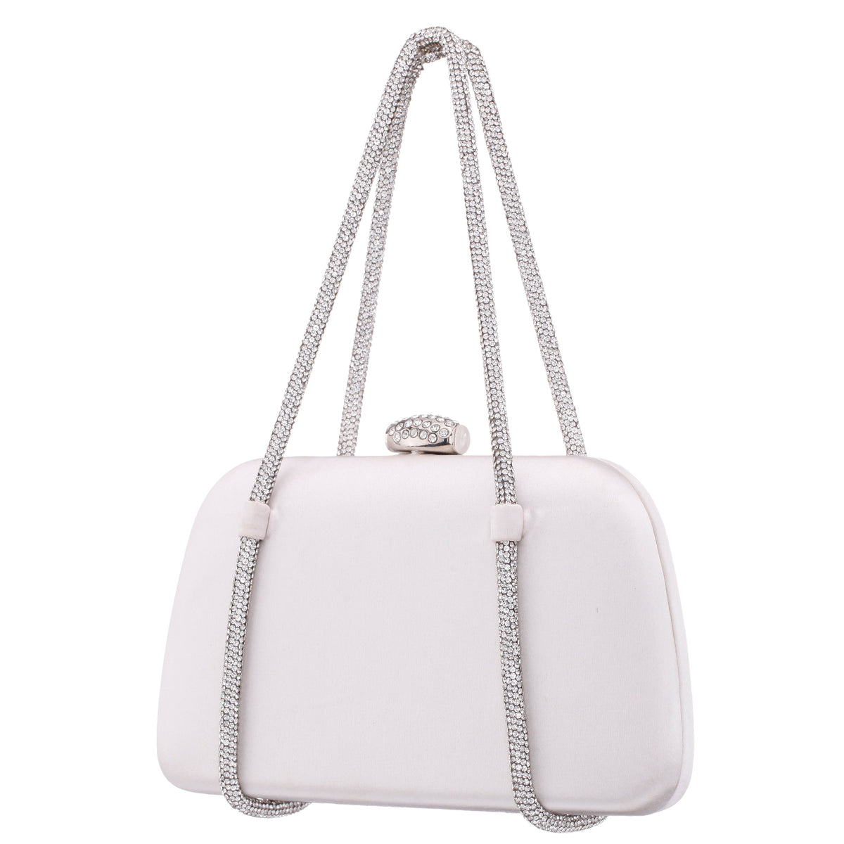 Camara Beige Satin/Glass Crystal Minaudiere | Nina Shoes