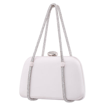 Camara Beige Satin/Glass Crystal Minaudiere | Nina Shoes