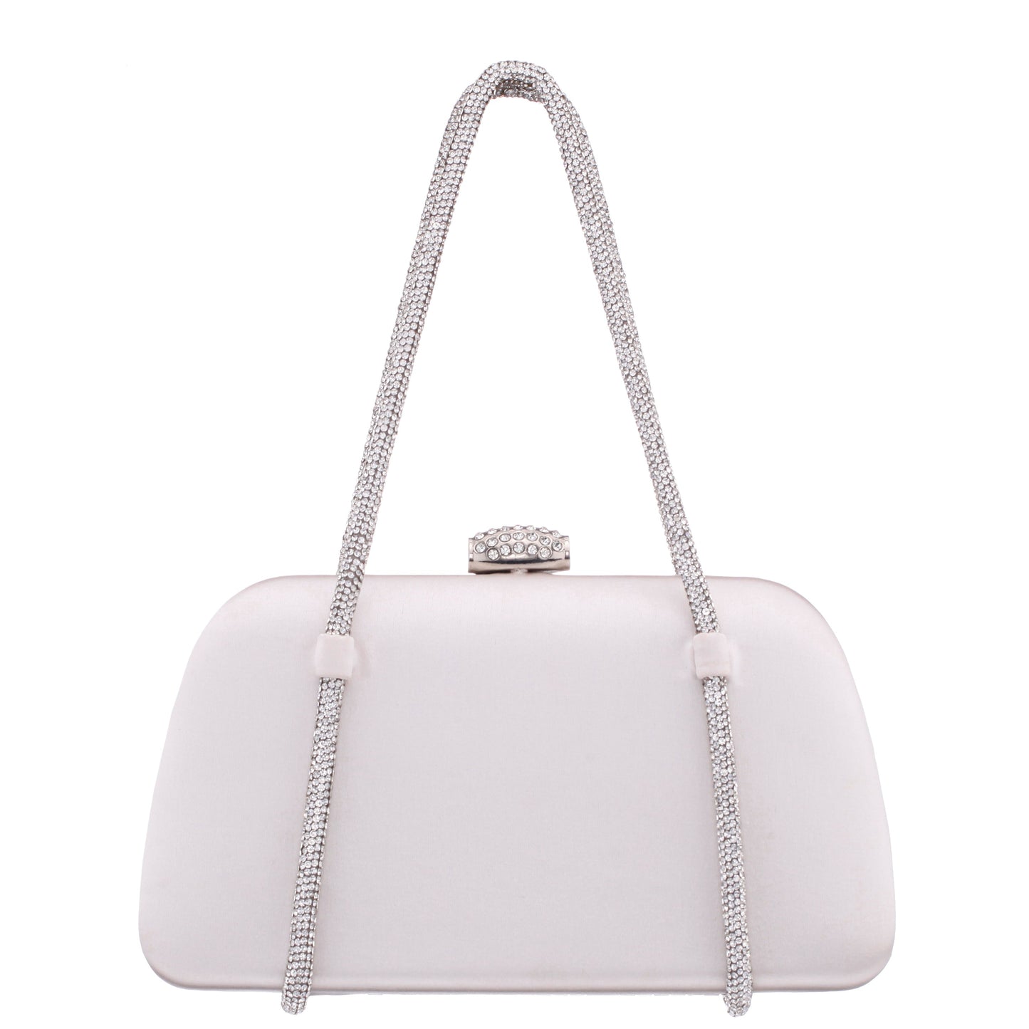 Camara Beige Satin/Glass Crystal Minaudiere | Nina Shoes