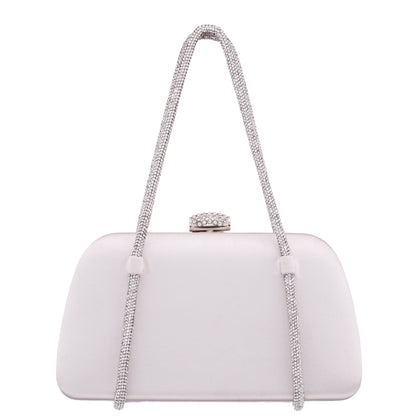 Camara Beige Satin/Glass Crystal Minaudiere | Nina Shoes