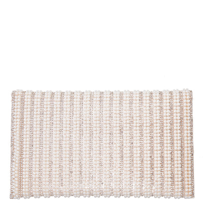 Kimora White Allover Pearl/Crystal Envelope Clutch | Nina Shoes