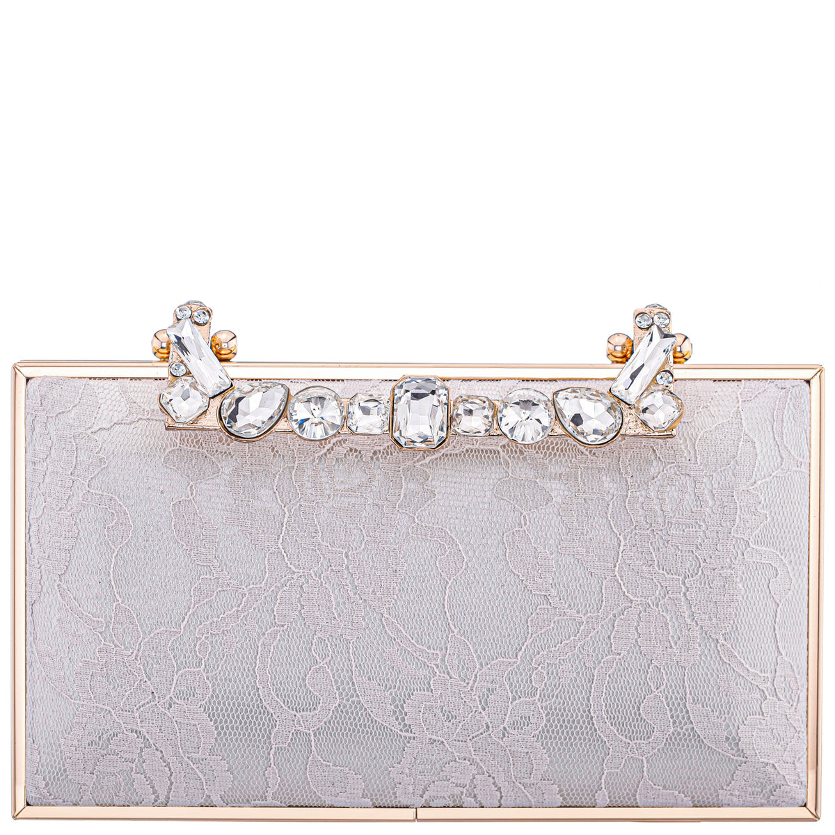 Boujee-L Beige Lace Minaudiere | Nina Shoes