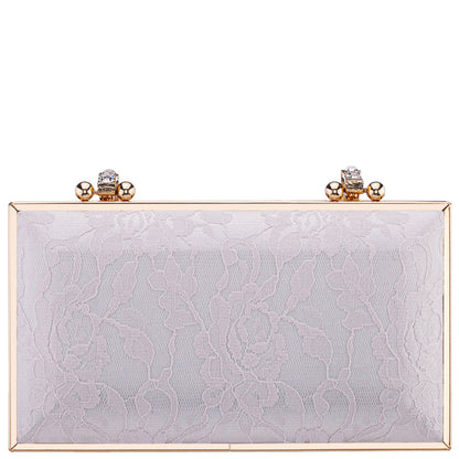 Boujee-L Beige Lace Minaudiere | Nina Shoes