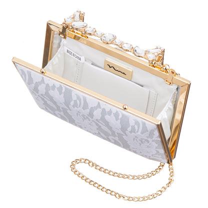 Boujee-L Beige Lace Minaudiere | Nina Shoes
