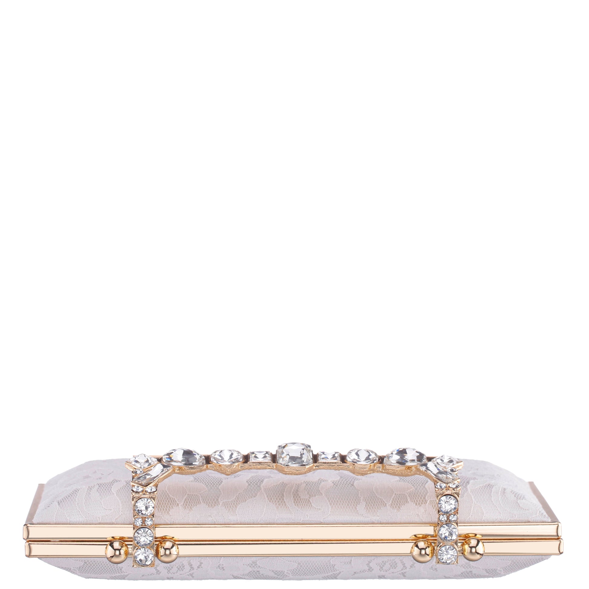 Boujee-L Beige Lace Minaudiere | Nina Shoes