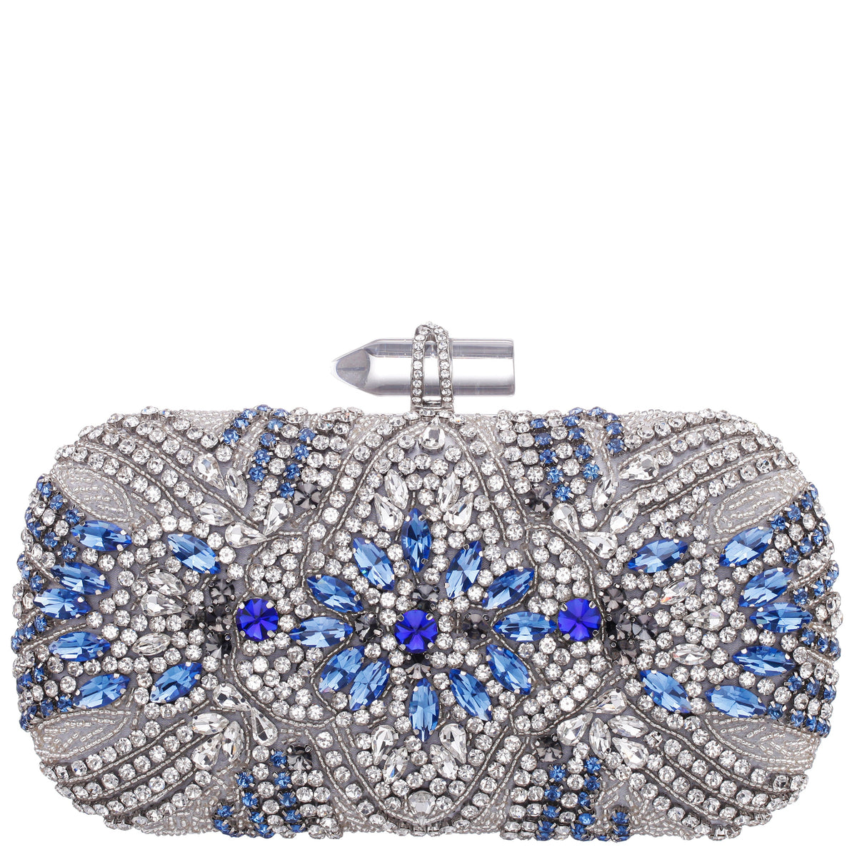 Gelsey Silver Crystal Embellished Minaudiere | Nina Shoes