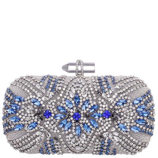 Gelsey Silver Crystal Embellished Minaudiere | Nina Shoes