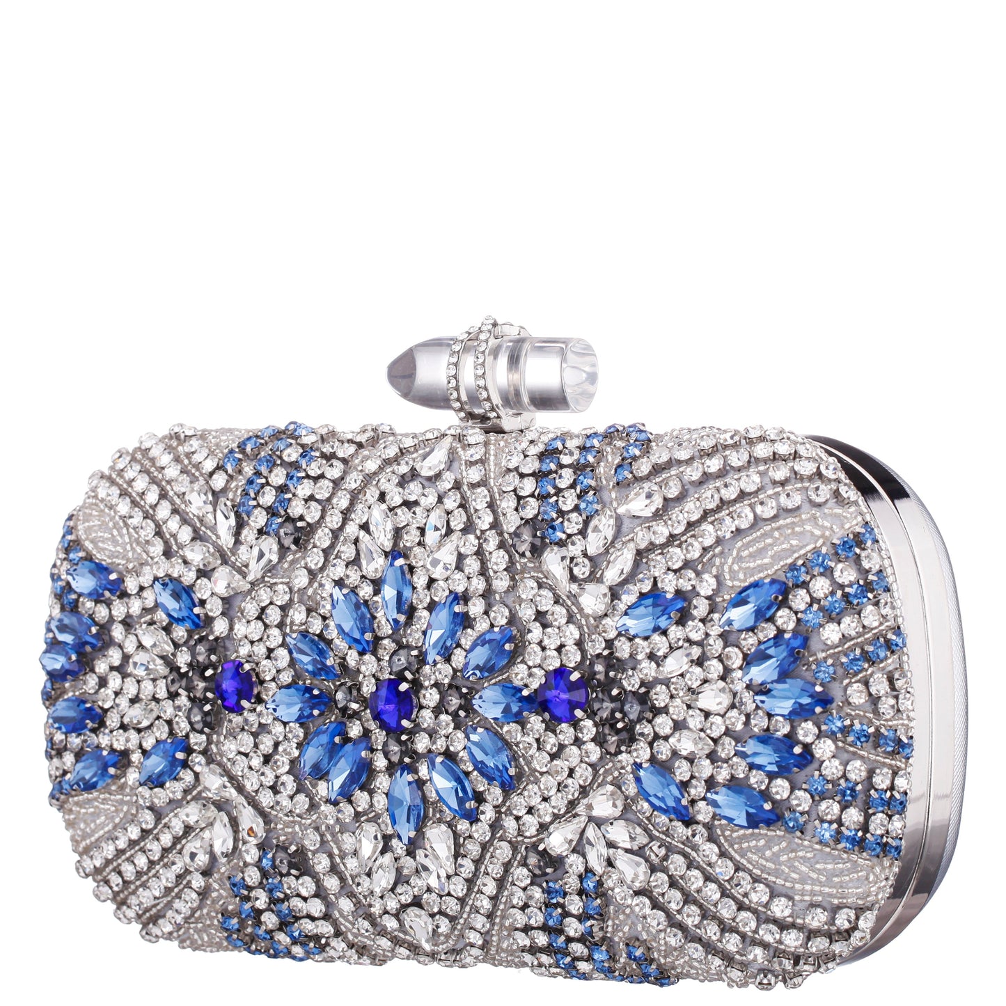 Gelsey Silver Crystal Embellished Minaudiere | Nina Shoes