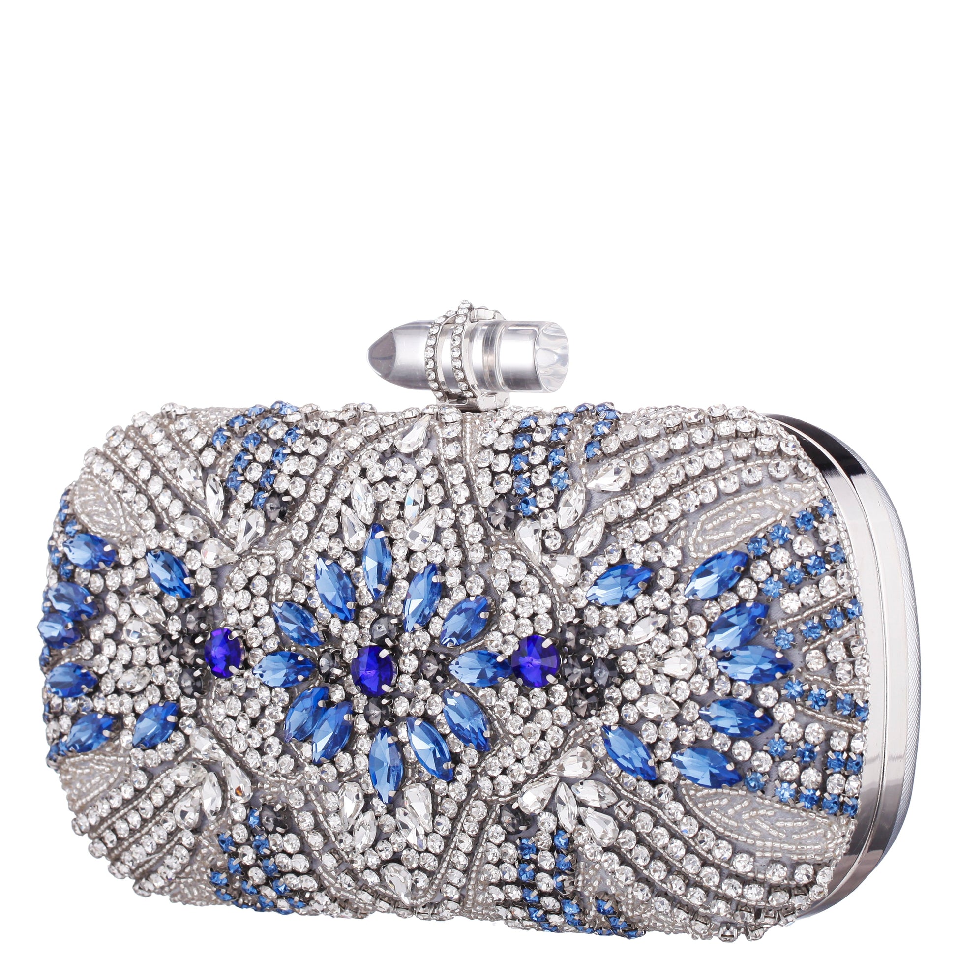 Gelsey Silver Crystal Embellished Minaudiere | Nina Shoes