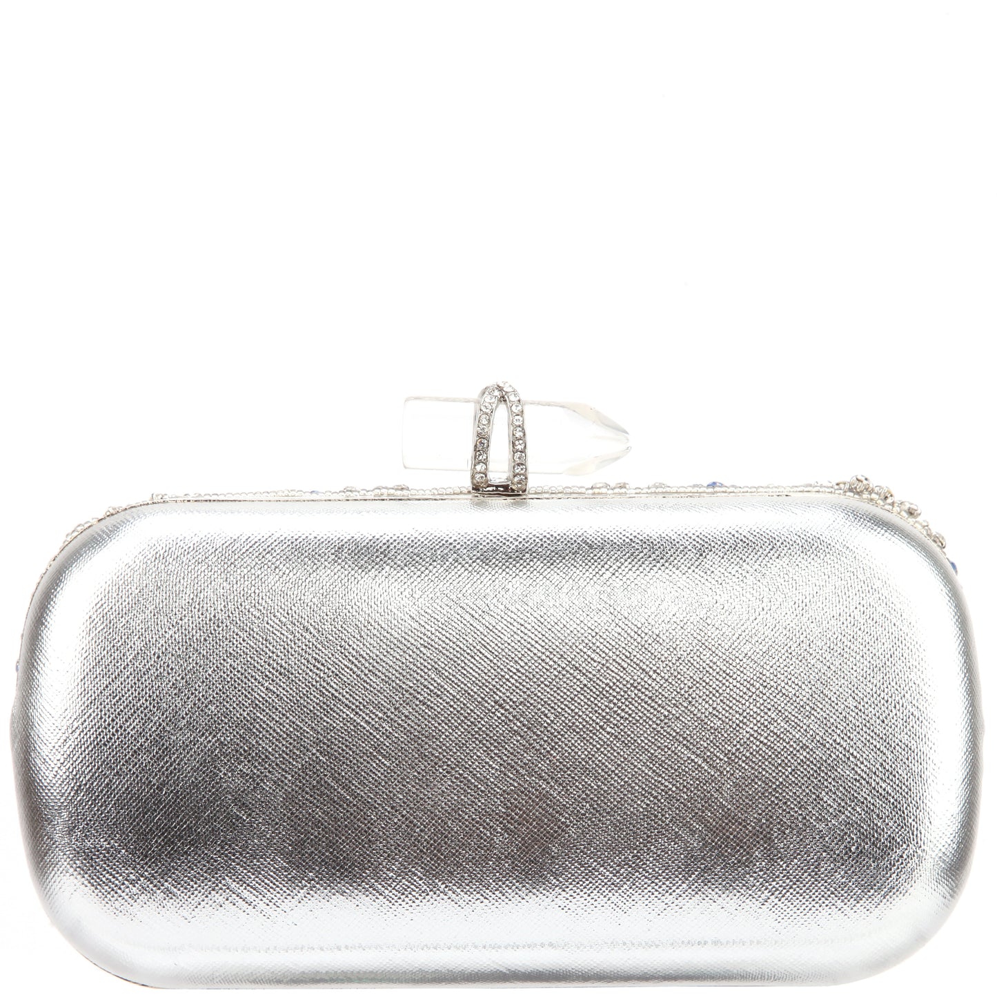 Gelsey Silver Crystal Embellished Minaudiere | Nina Shoes