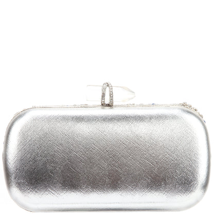 Gelsey Silver Crystal Embellished Minaudiere | Nina Shoes