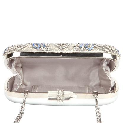 Gelsey Silver Crystal Embellished Minaudiere | Nina Shoes