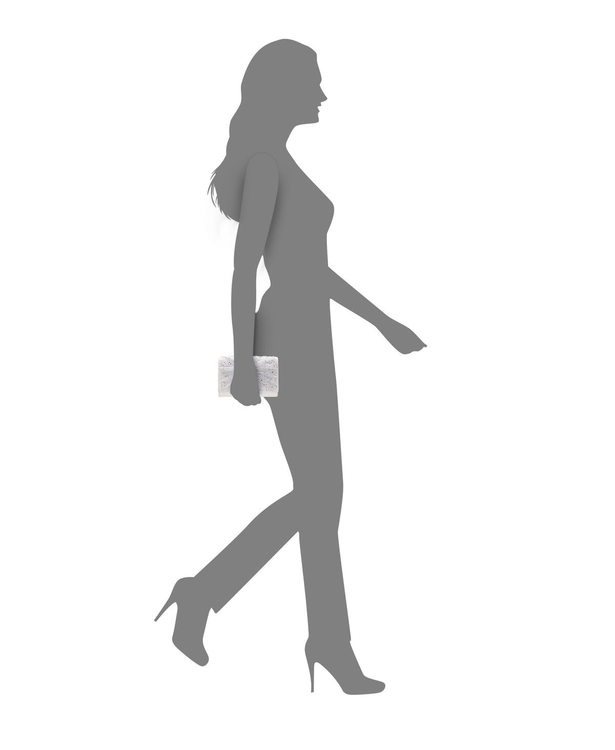 Zoria Beige Chiffon/Satin/Glass Crystal Clutch | Nina Shoes