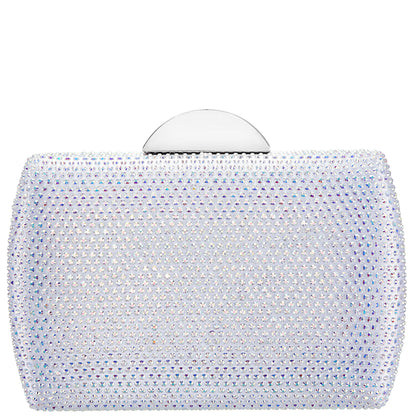 Pacey White Ab Allover Crystal Minaudiere | Nina Shoes