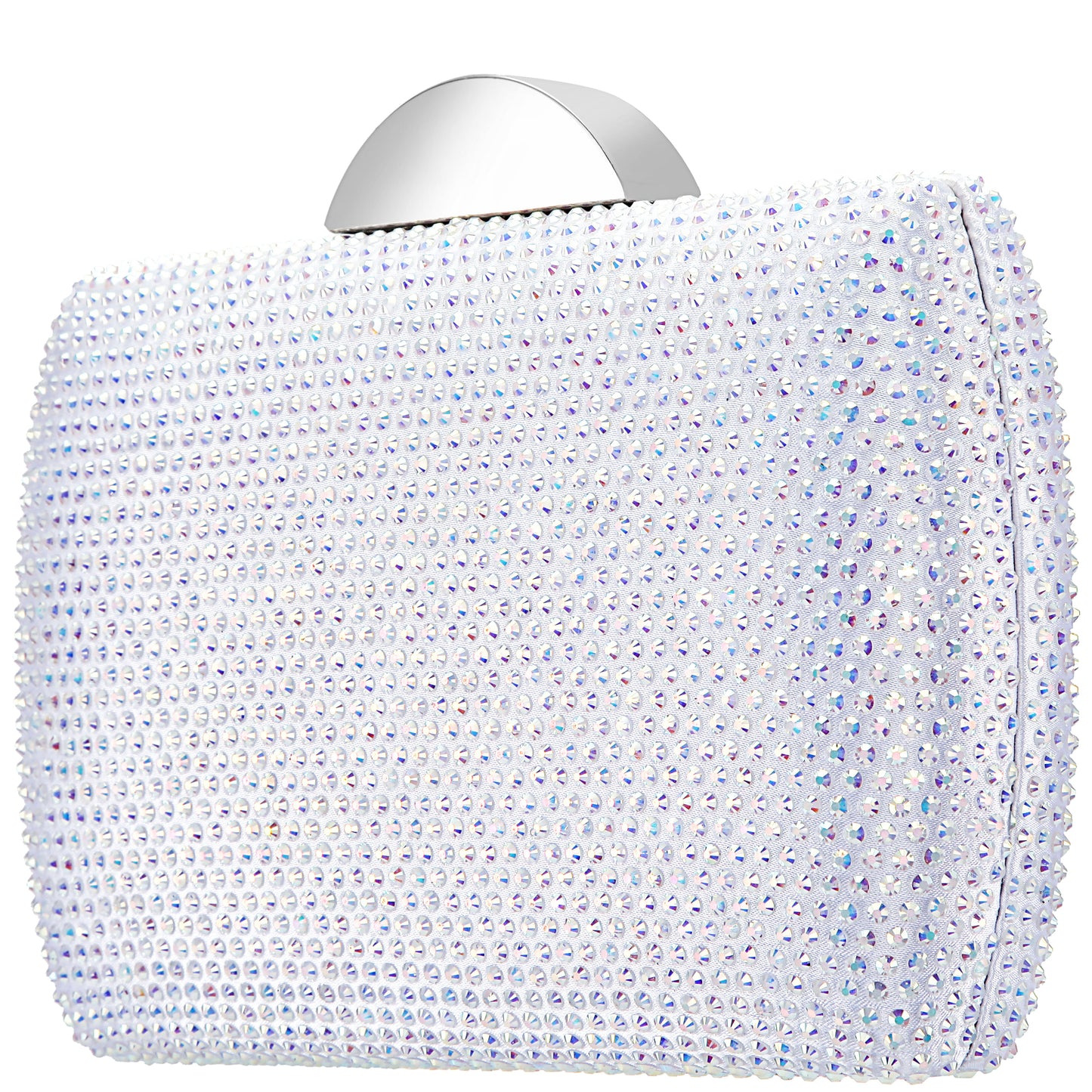 Pacey White Ab Allover Crystal Minaudiere | Nina Shoes