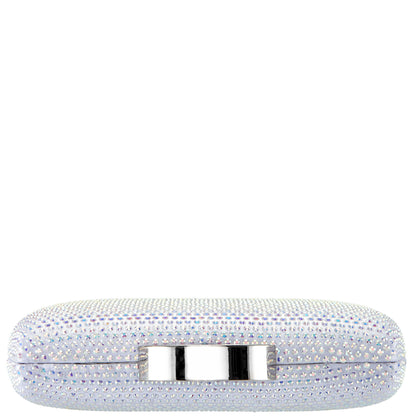 Pacey White Ab Allover Crystal Minaudiere | Nina Shoes