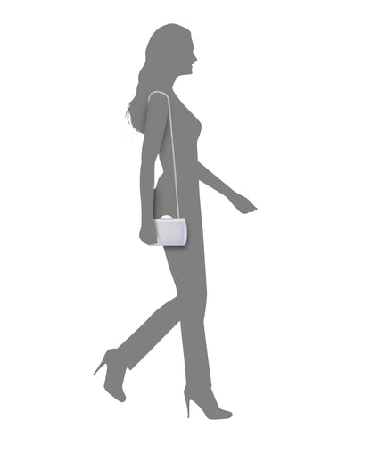 Pacey White Ab Allover Crystal Minaudiere | Nina Shoes