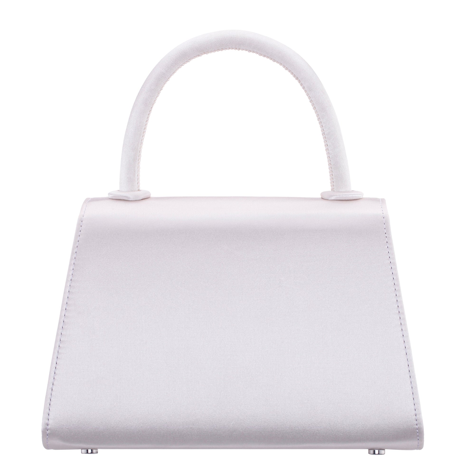 Alila Beige Satin/Glass Crystal Satchel Bag | Nina Shoes