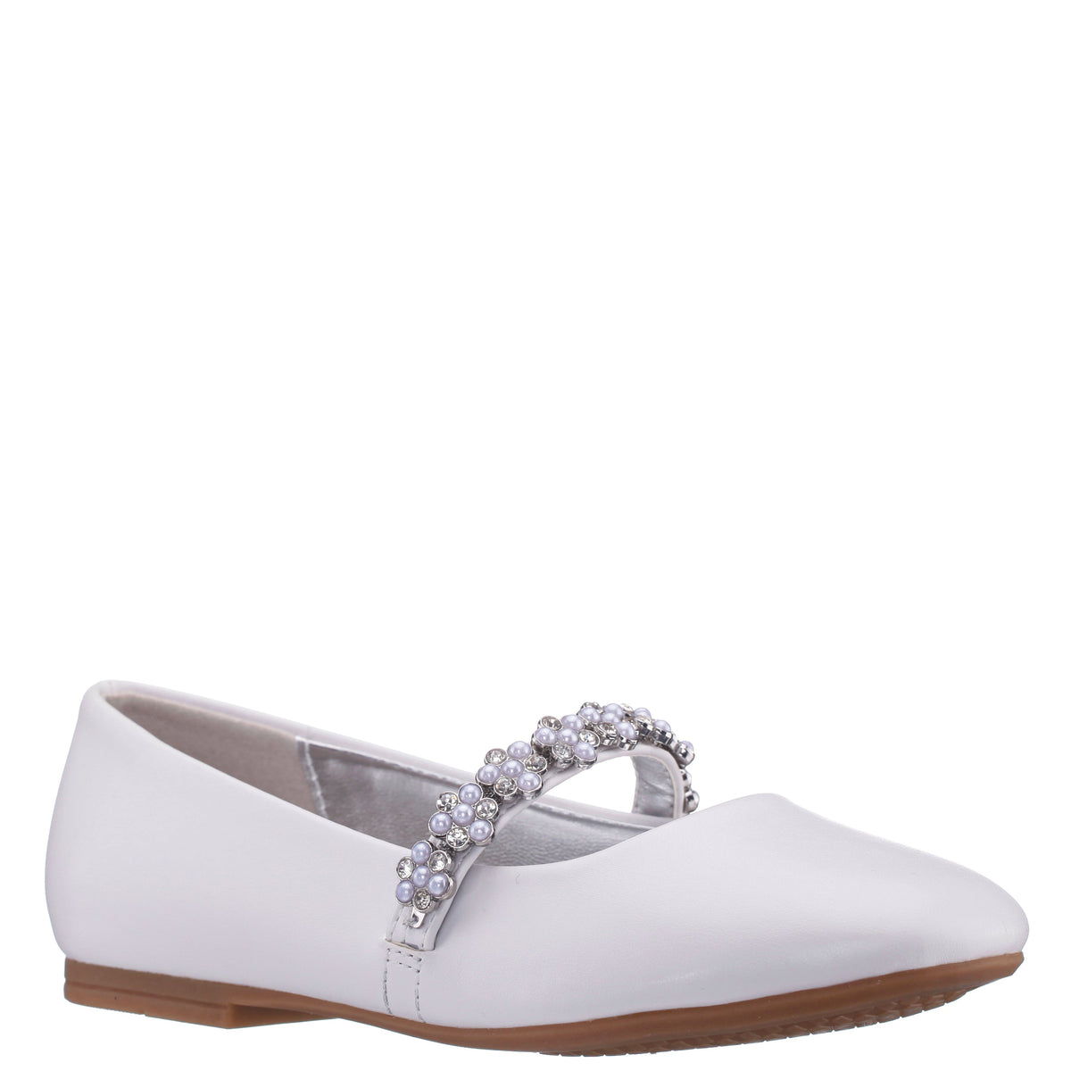 Girls Joansie White Smooth Ballet Dress Shoe | Nina Shoes