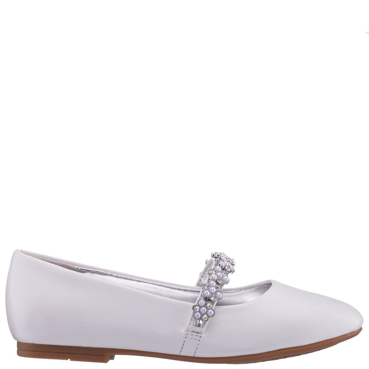 Girls Joansie White Smooth Ballet Dress Shoe | Nina Shoes