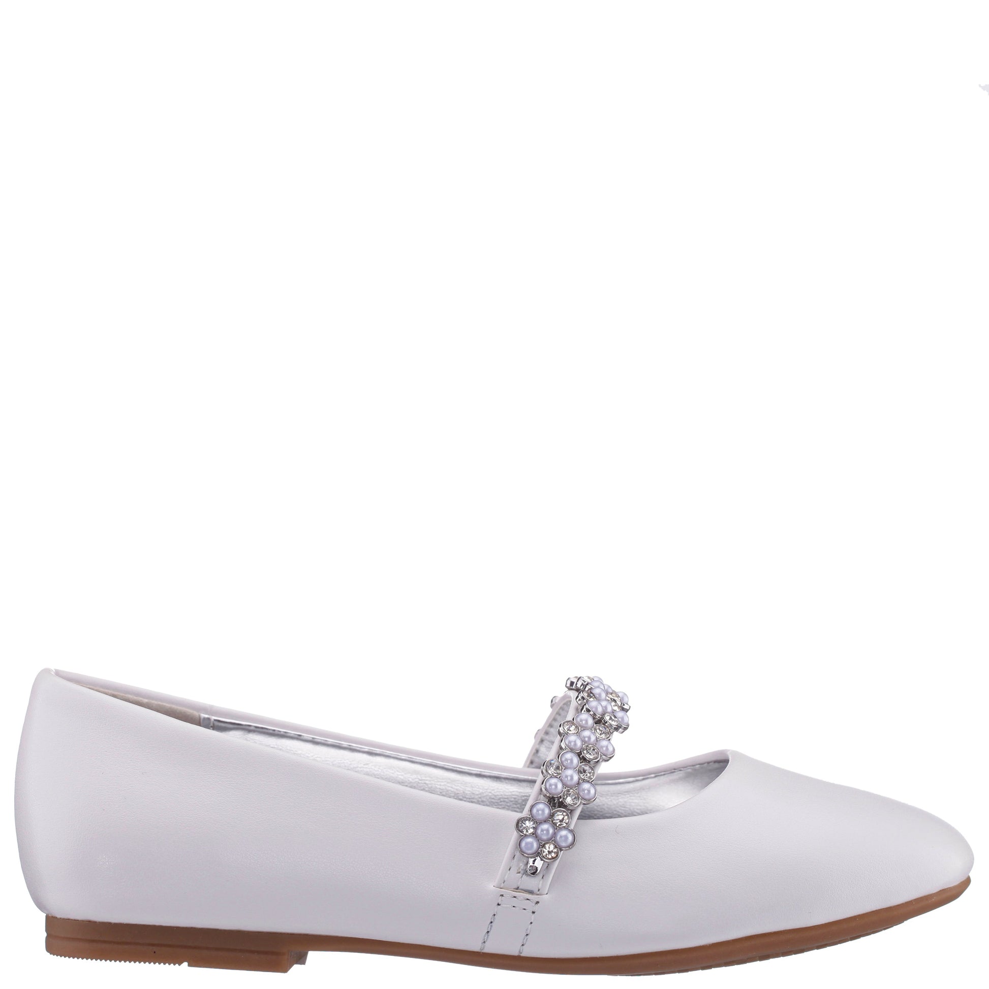 Girls Joansie White Smooth Ballet Dress Shoe | Nina Shoes