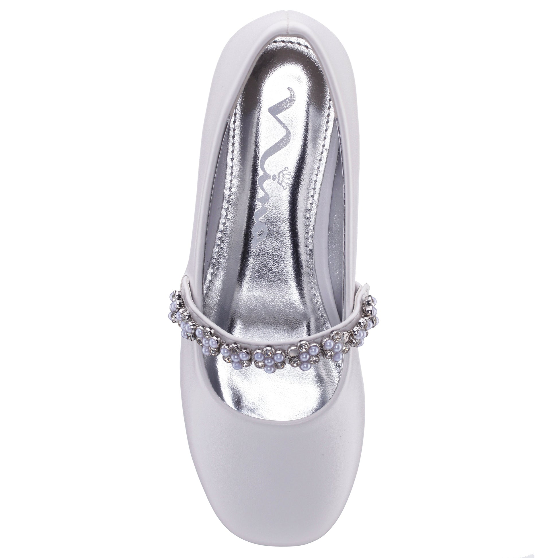 Girls Joansie White Smooth Ballet Dress Shoe | Nina Shoes