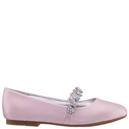 Girls Joansie Pink Pearlized Ballet Dress Shoe | Nina Shoes