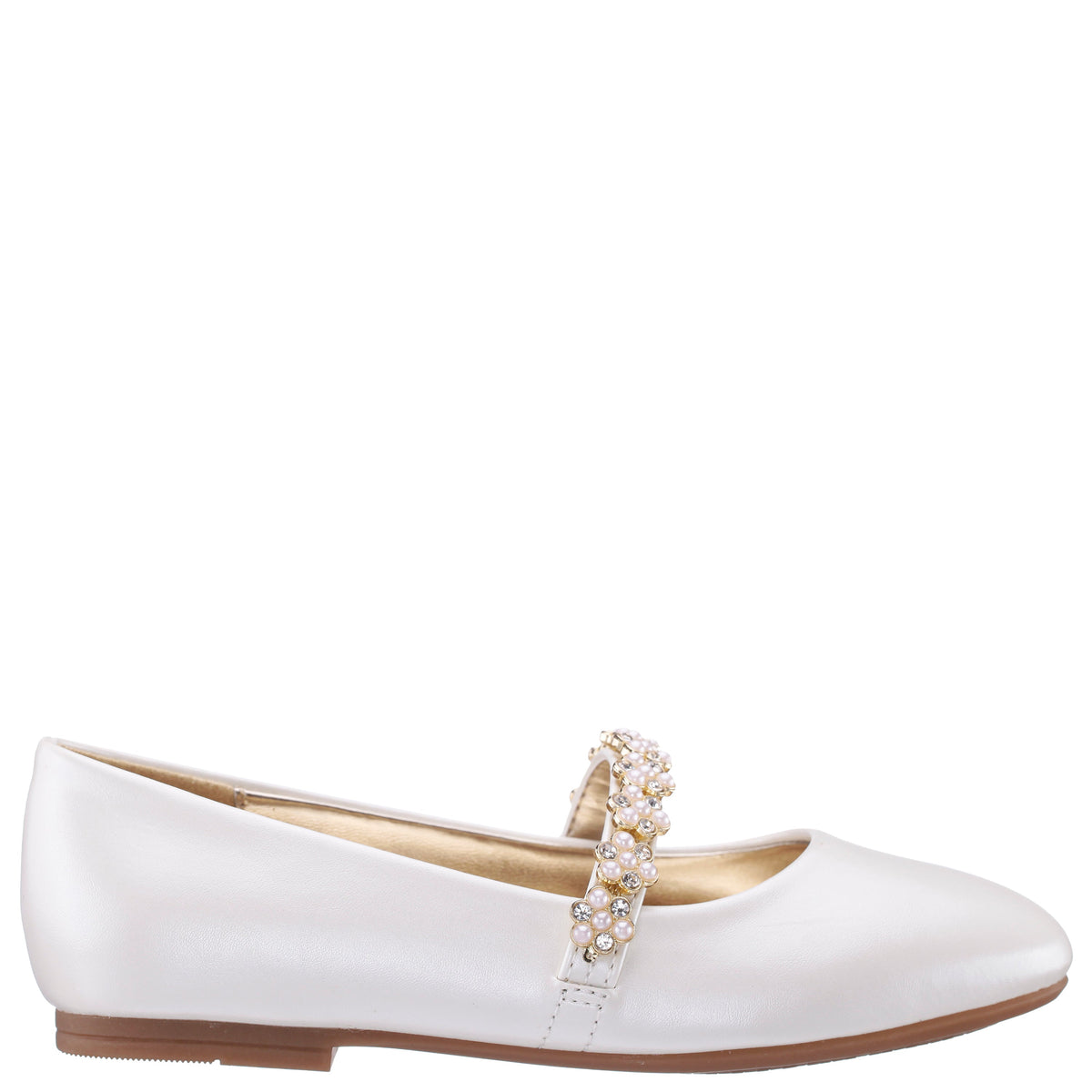 Girls Joansie White Pearlized Ballet Dress Shoe | Nina Shoes