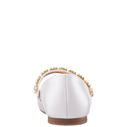 Girls Joansie White Pearlized Ballet Dress Shoe | Nina Shoes