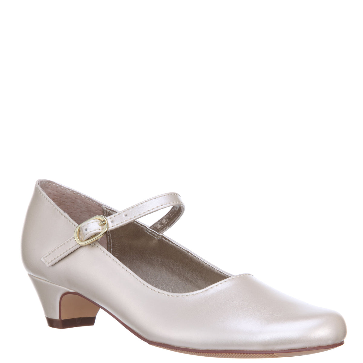 Girls Seeley Beige Low Heel Dress Shoes | Nina Shoes