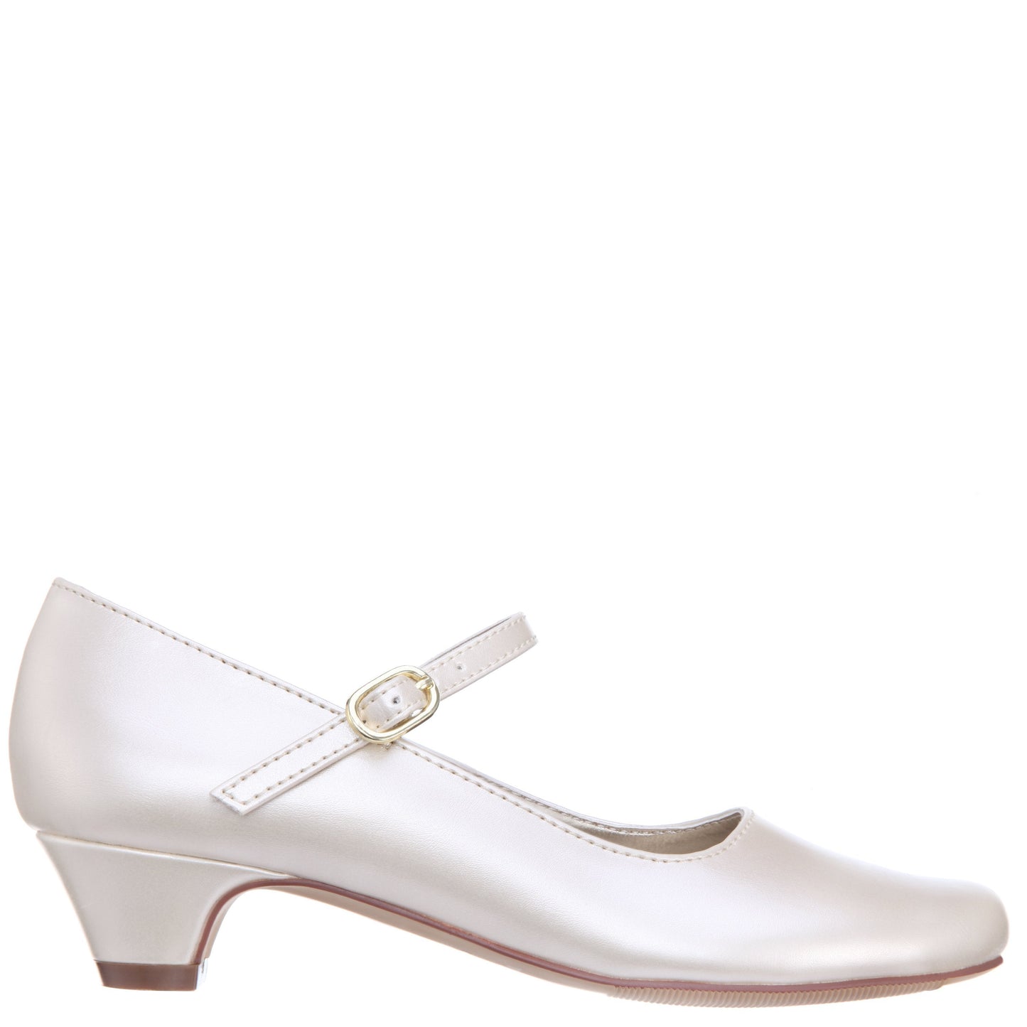 Girls Seeley Beige Low Heel Dress Shoes | Nina Shoes