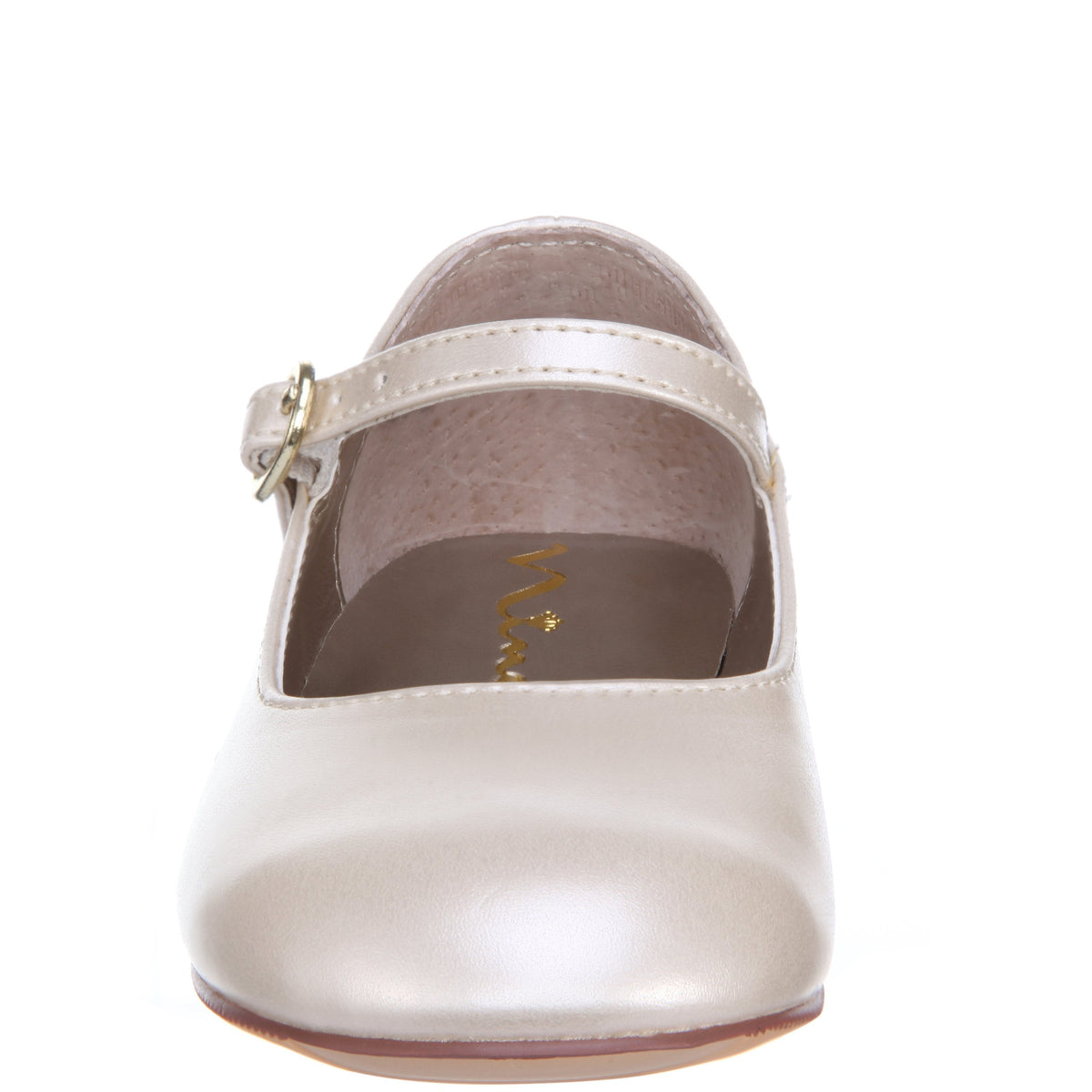 Girls Seeley Beige Low Heel Dress Shoes | Nina Shoes