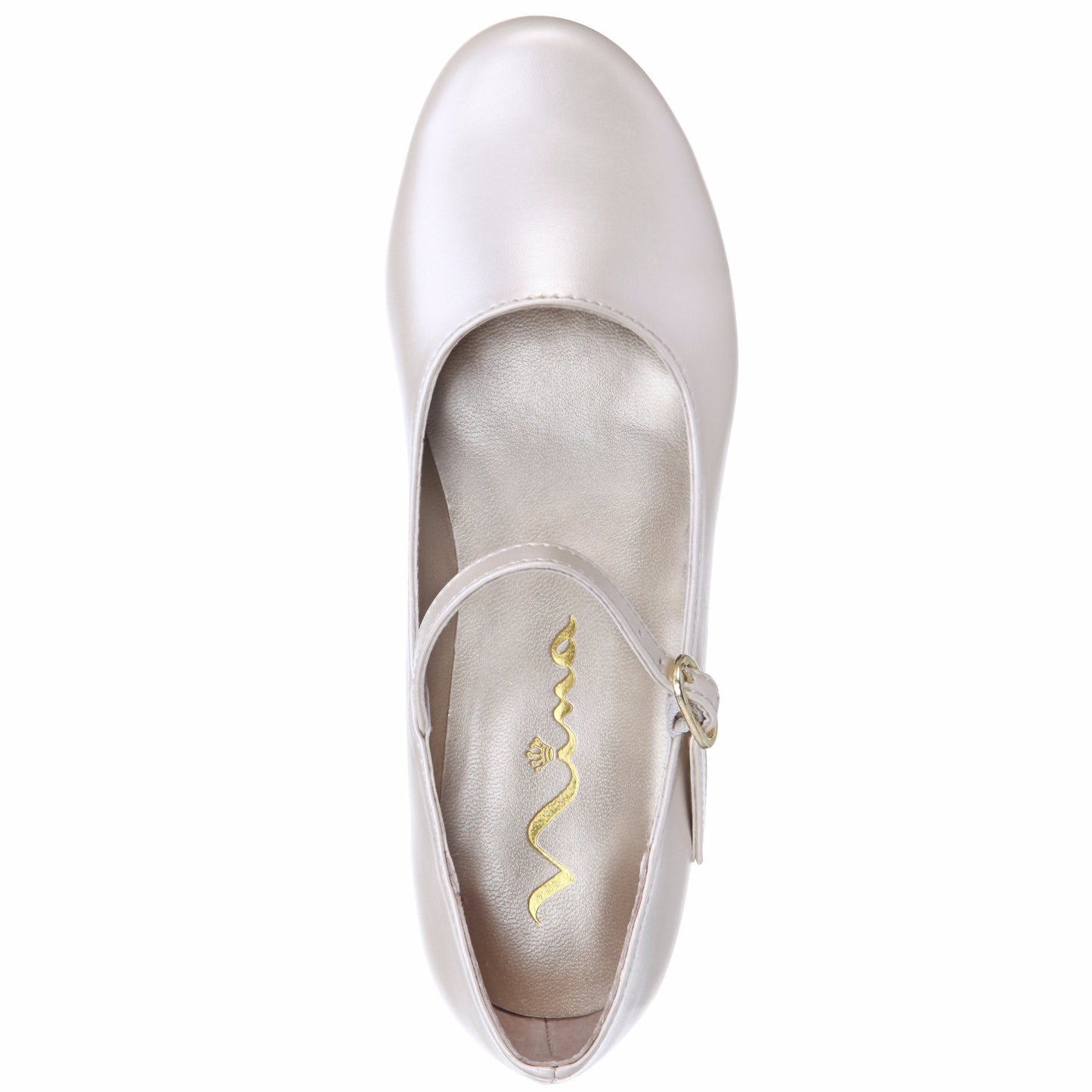 Girls Seeley Beige Low Heel Dress Shoes | Nina Shoes