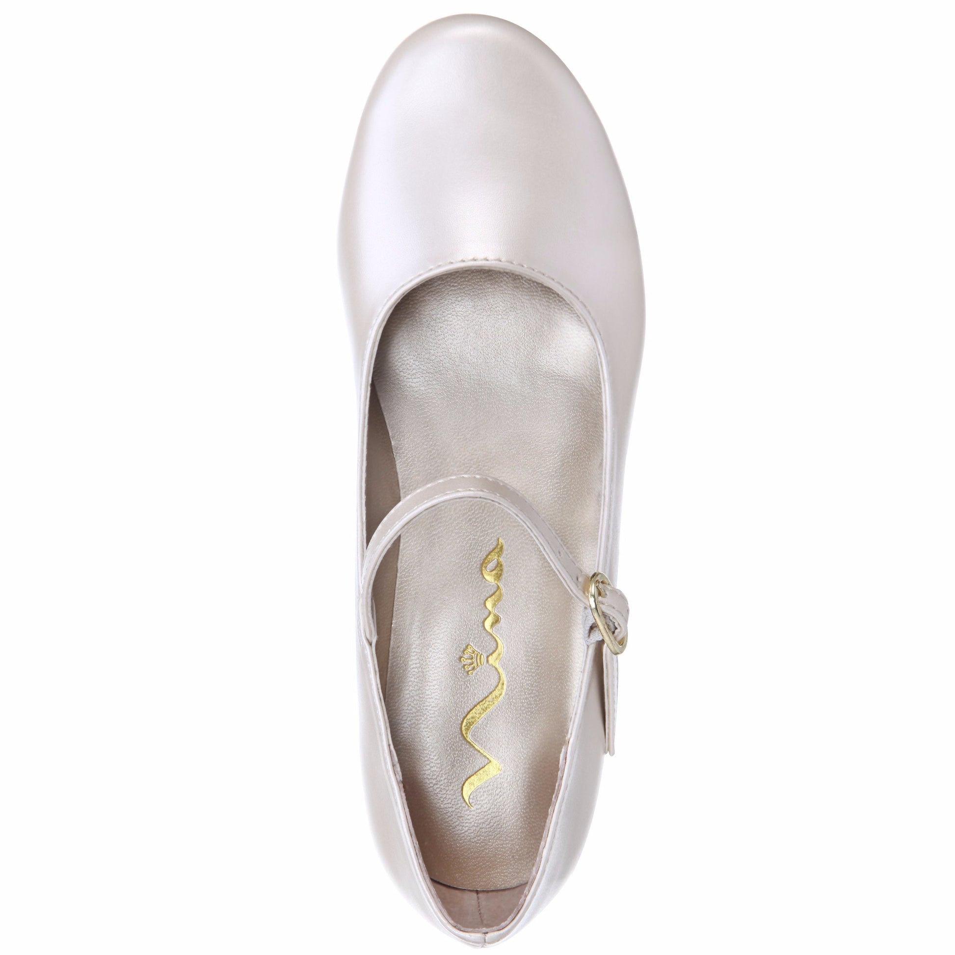Girls Seeley Beige Low Heel Dress Shoes | Nina Shoes