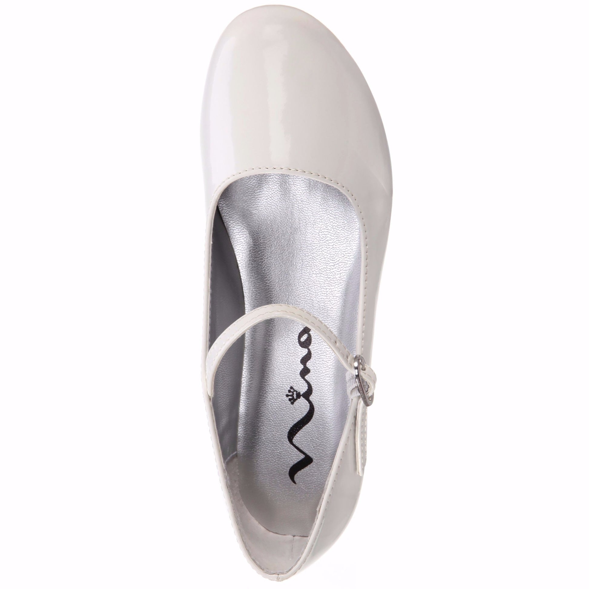 Girls Seeley White Low Heel Dress Shoes | Nina Shoes